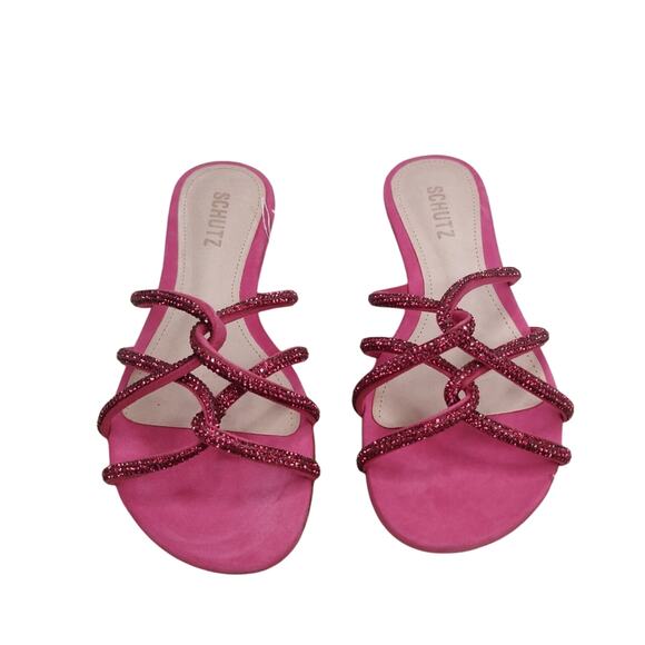 New Schultz Pink jeweled sandal sz 7 - Picture 1 of 5